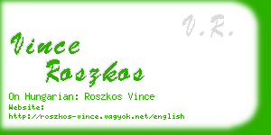 vince roszkos business card